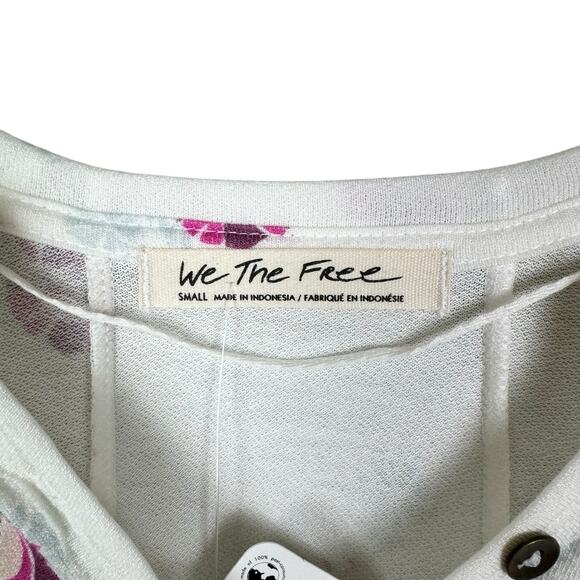 We the Free People NWT Winter Sun White Floral Pullover Long Sleeve Mini Dress - Picture 8 of 10